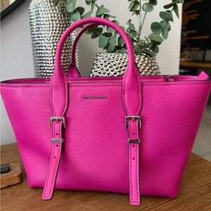 Michael Kors Fuchsia Peabled Leather Satchel